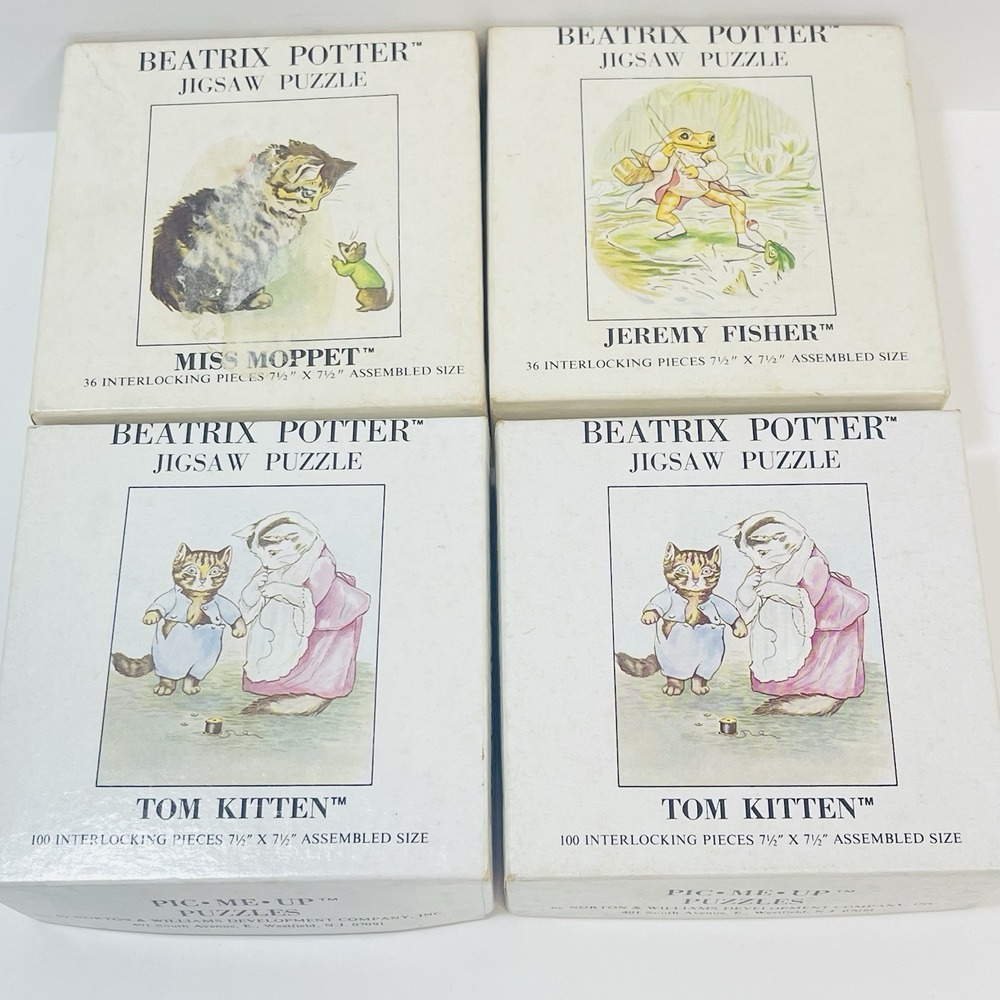 Beatrix Potter Moppet Jeremy Fisher Tom Kitten Jigsaw Puzzles 36 & 100 Pcs Lot 4